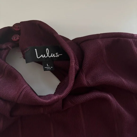 Lulus “My Way” Plum Purplish Burgundy Two-Piece Long Sleeve Dress – Size Large - Picture 7 of 11
